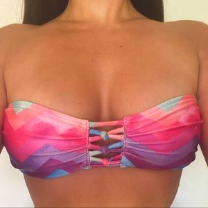 ROXY Pink Bandeau Bikini Top!